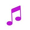 Note de musique mauve en dessin